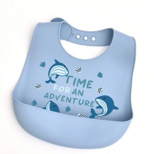 1pc Cartoon Animal Silicone Bib, Easy To Clean, Adjustable, Washable, All Season For Infants And Toddlers